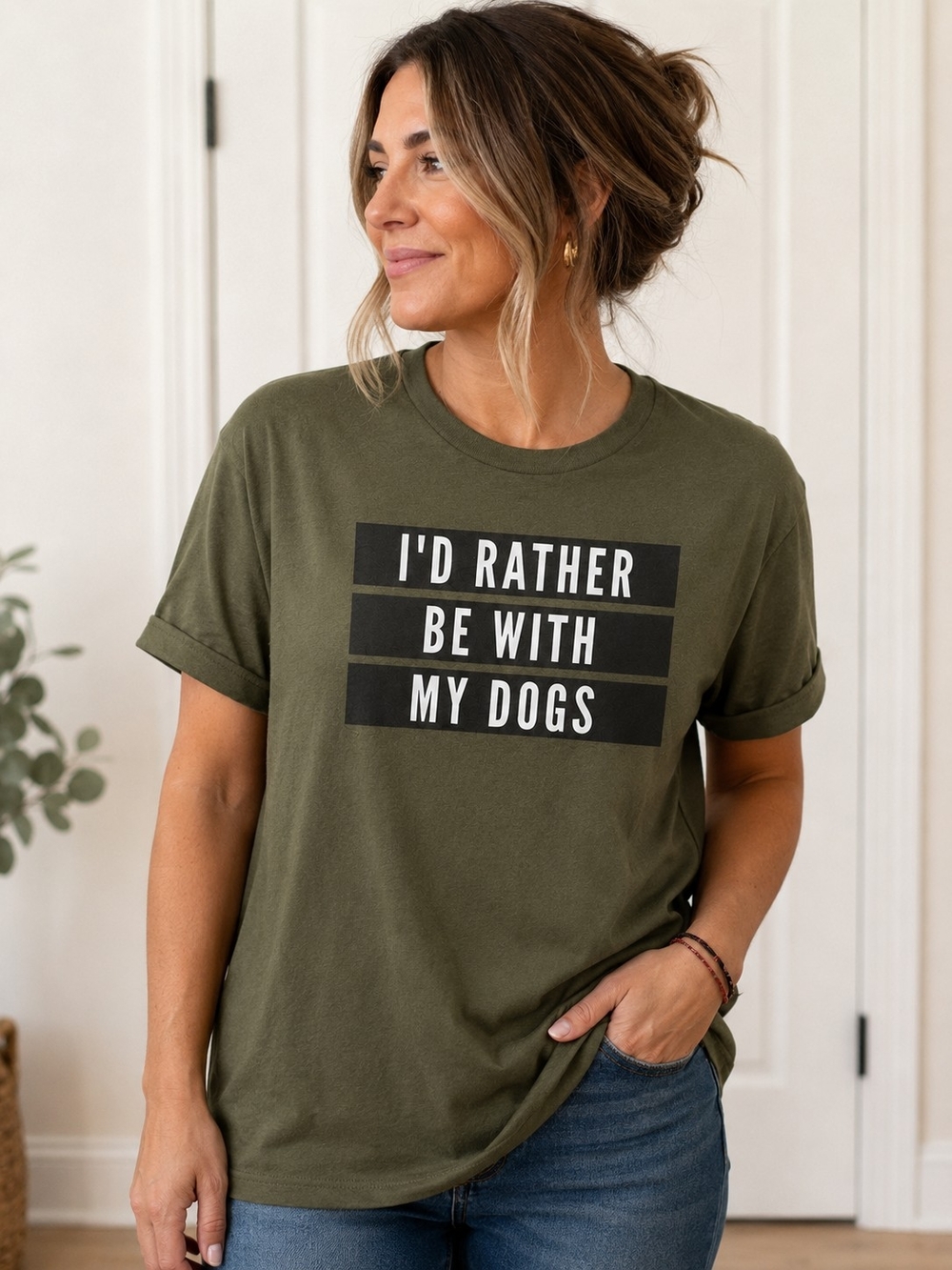 Bella Canvas 'I'd Rather Be With My Dogs' Graphic Tee